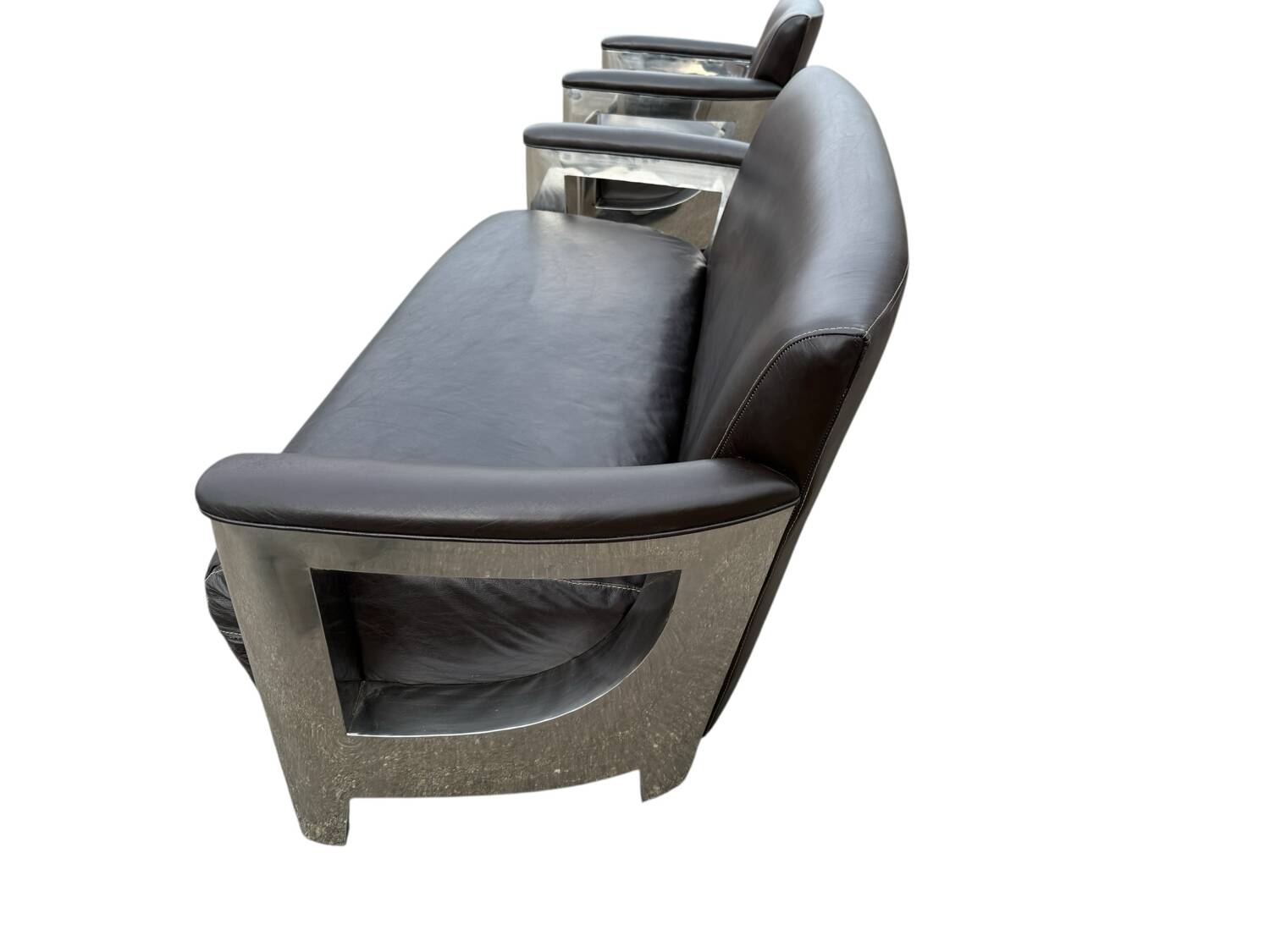 Art Deco 2-seater sofa and club chairs, set of 3.