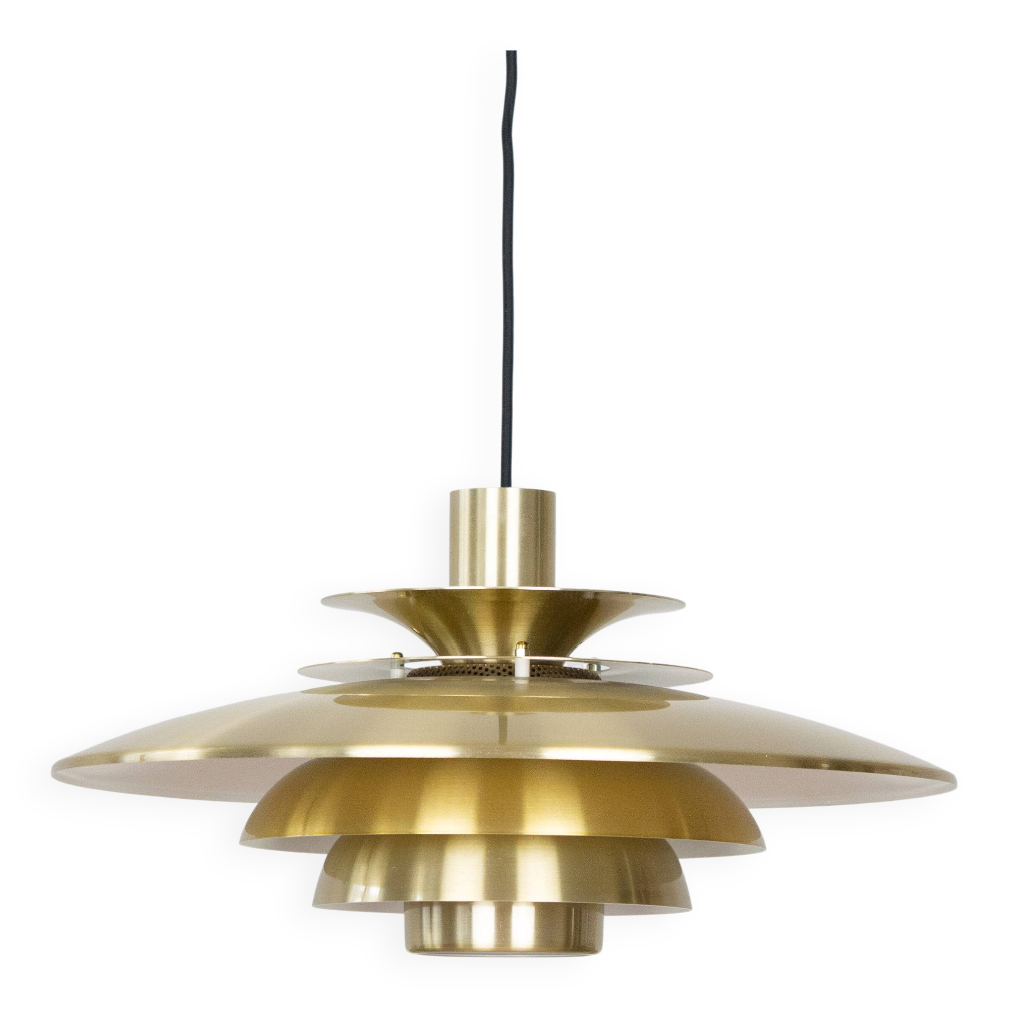 Danish vintage Verona pendant lamp by Kurt Wiborg, Jeka, 1980s
