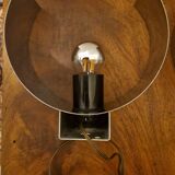 Pair of sculptural lamps in brushed metal – Design by Philippe Rogier