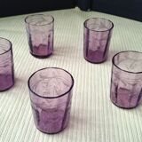 5 Verres gobelet à liqueur anciens  Décor gravé