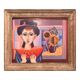 Oil on panel of sarres - girl a la pastheque