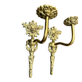 2 wall sconces in solid brass "Medusa" 1950s