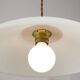 Mid-Century Italian Saucer Glass and Brass Pendant Lamp