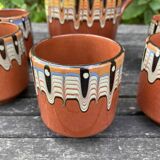 Troyan ceramic pitcher/glass set in Bulgarian-Balkan stoneware