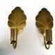 Pair of brass leaf wall lights from the 1970s.