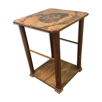 Old African engraved wooden side table