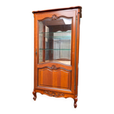 Vitrine argentier style Louis XV en merisier fond miroir & étagères Verre 9
