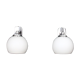 Pair of stainless steel and white glass wall sconces, seventies