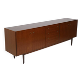 Buffet en bois avec poignées en laiton, années 1960