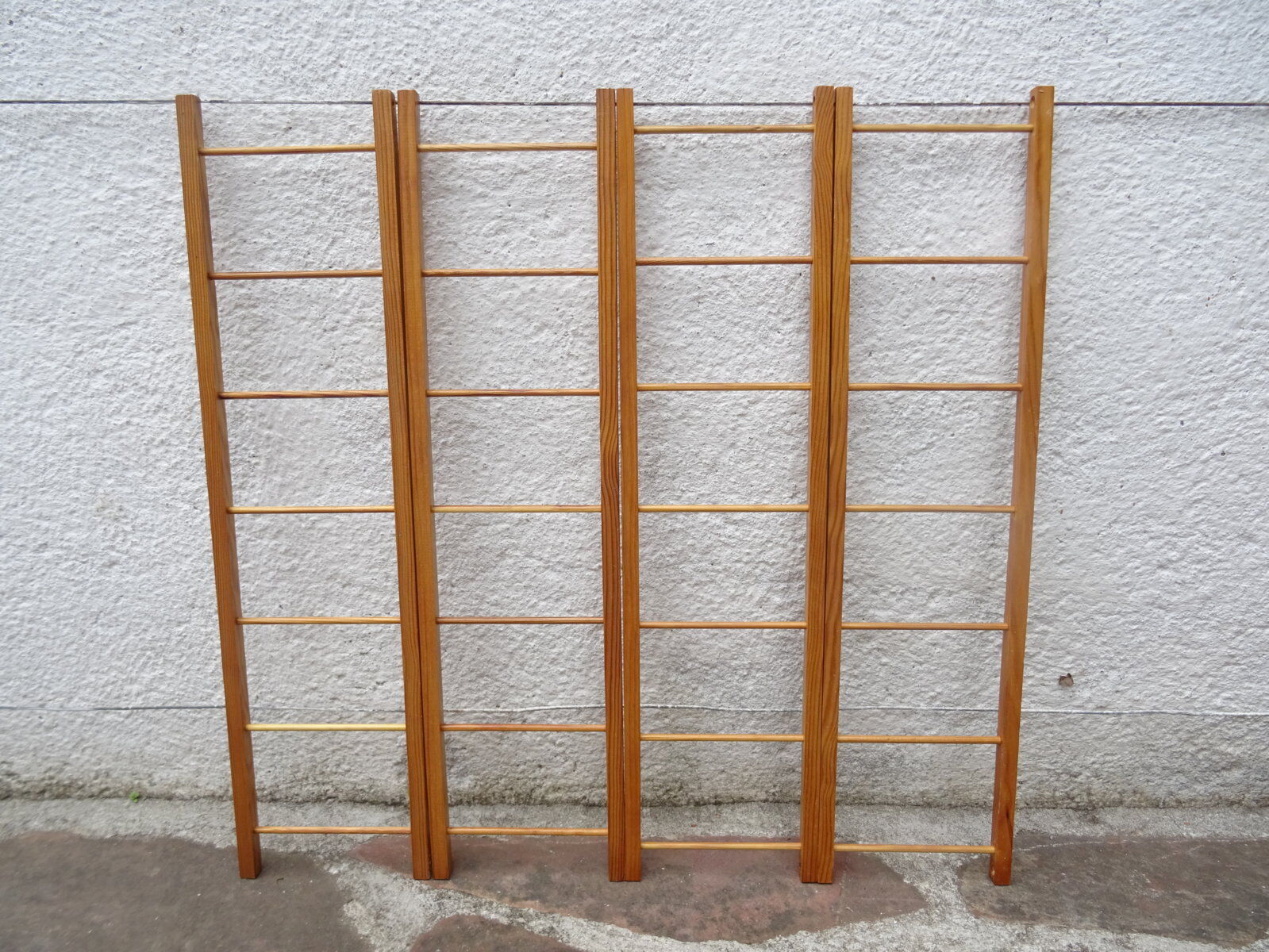 Pair of modular pine wall shelves