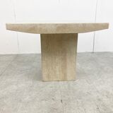 Table basse en travertin vintage, années 1970