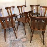 Set of 8 vintage brasserie chairs