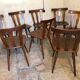 Set of 8 vintage brasserie chairs
