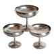 Lot de 3 coupes à glace ou sorbet  , vintage , en inox 18/10, Létang Rémy