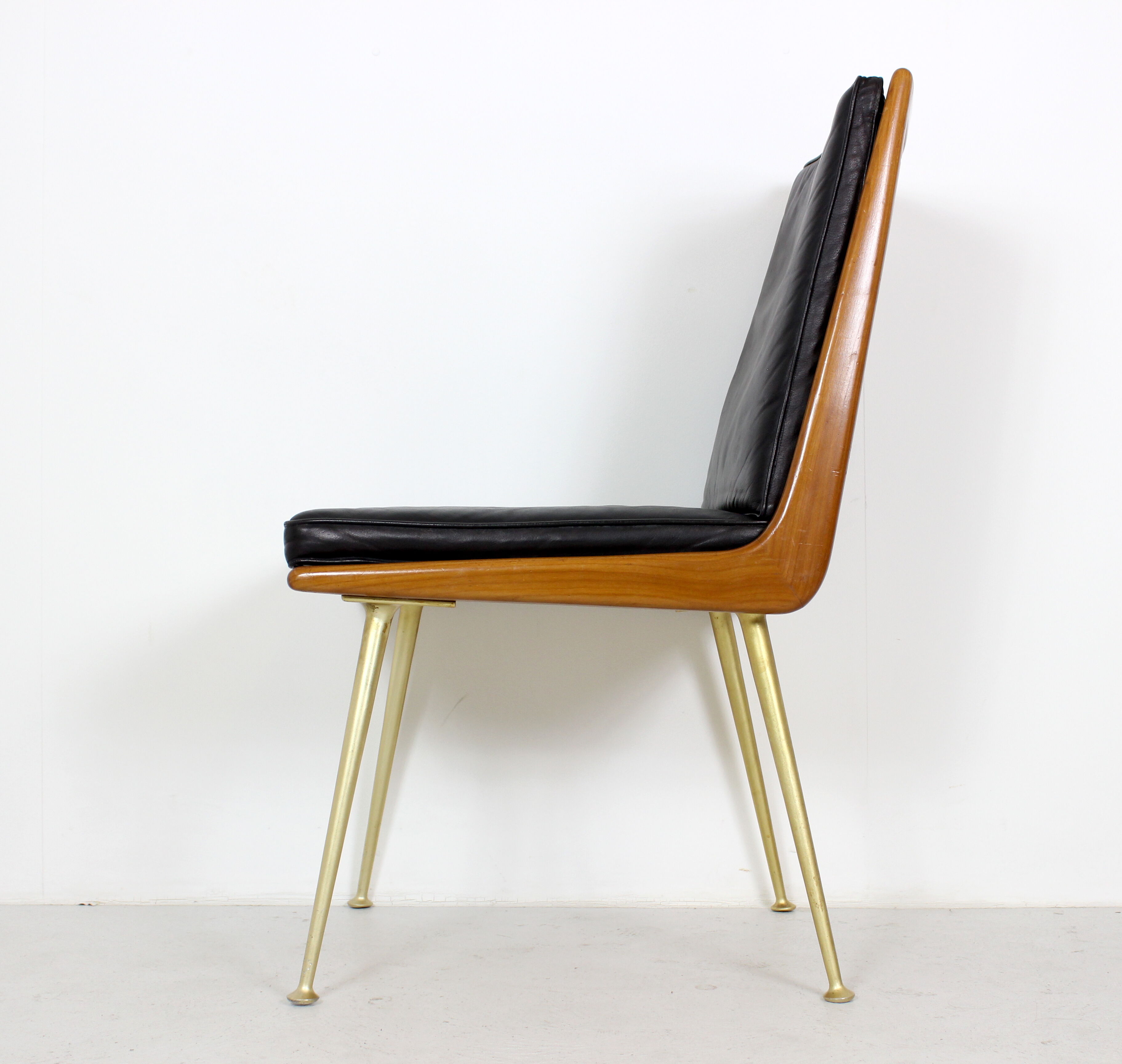 Pair of Boomerang Easy Chair by Hans Mitzlaff for Eugen Schmidt in Leather