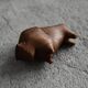 Dark teak bison figurine in mid-century modern Danish style, 1960.