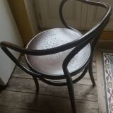 Curved wooden office armchair, Konh edition in Austria