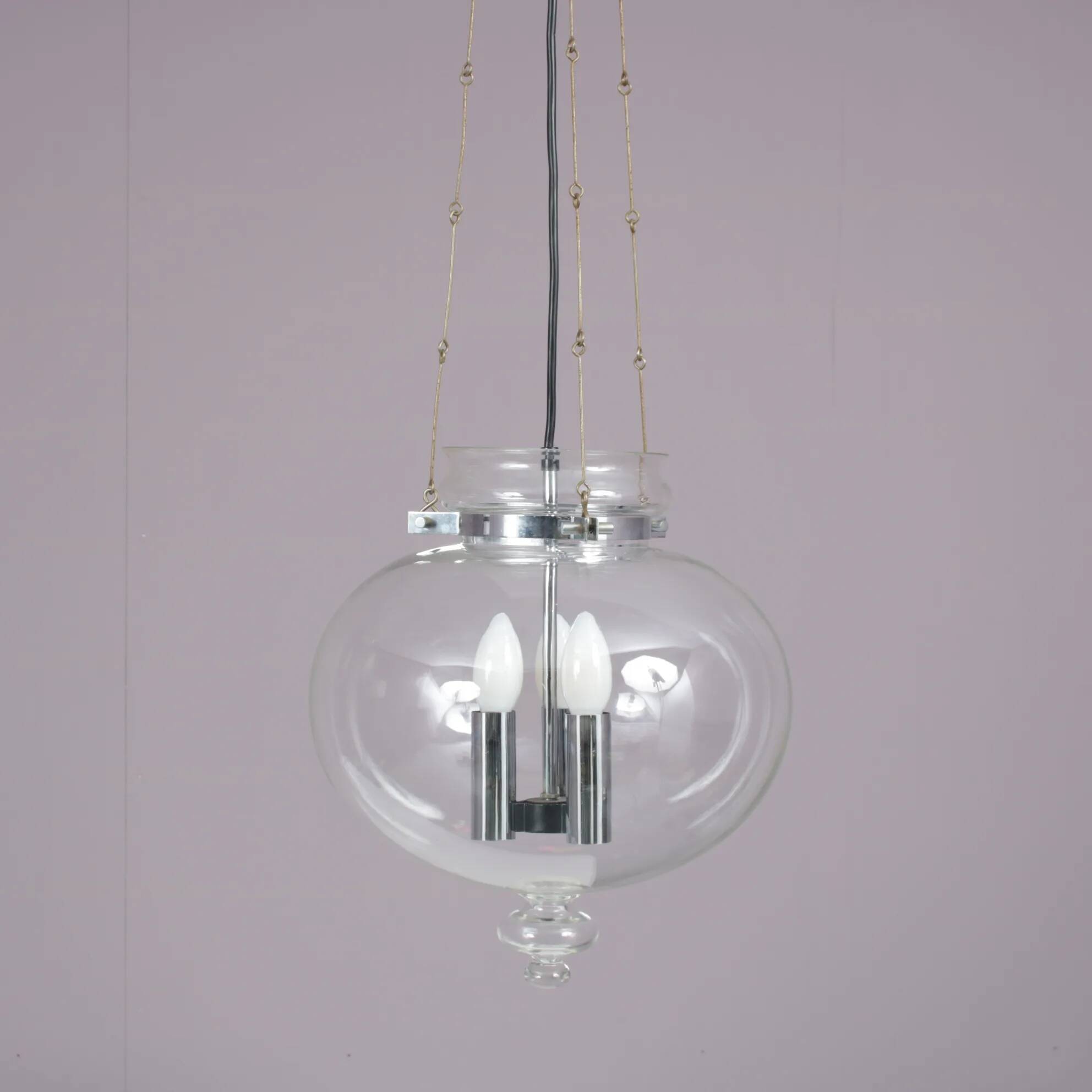Lampe suspendue des années 1960 par Herbert Proft pour Glashütte Limburg, Allemagne