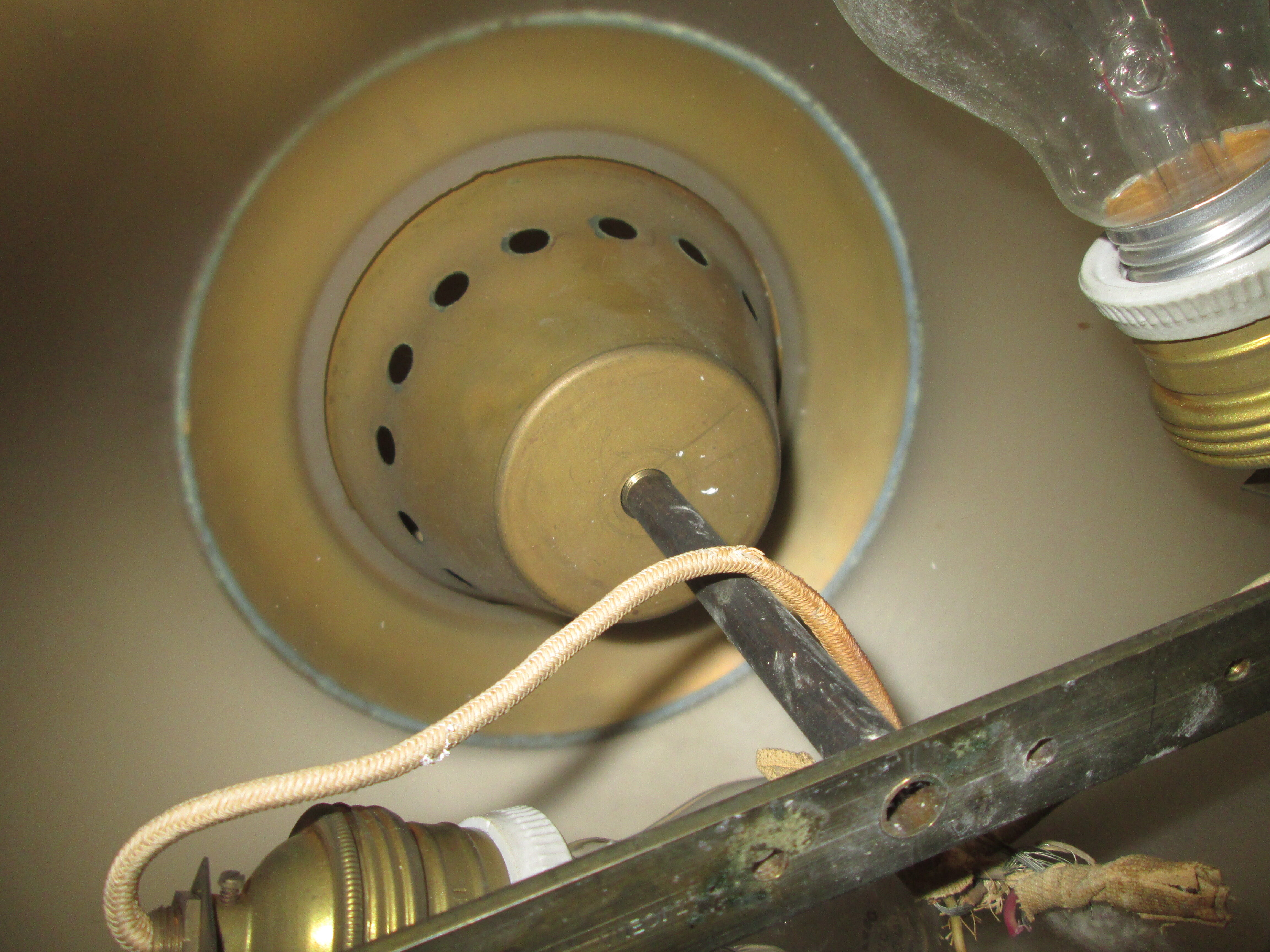 Ceiling light brass and glass by Luigi Caccia Dominioni for Azucena 60s