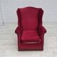1970s, Danish highback armchair, furniture velour, ash wood legs.