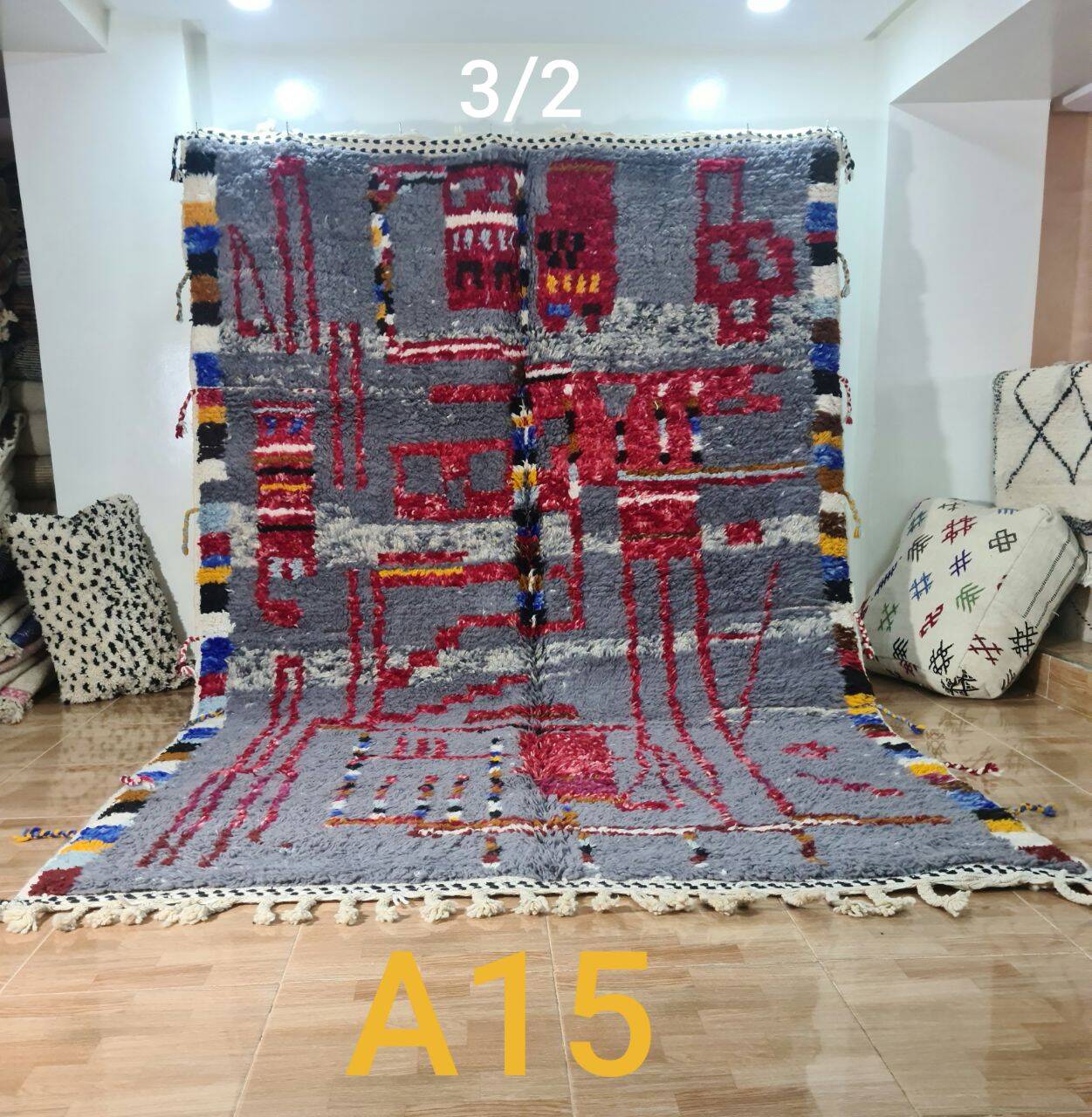 Handmade Moroccan Berber rug 300 x 200 cm