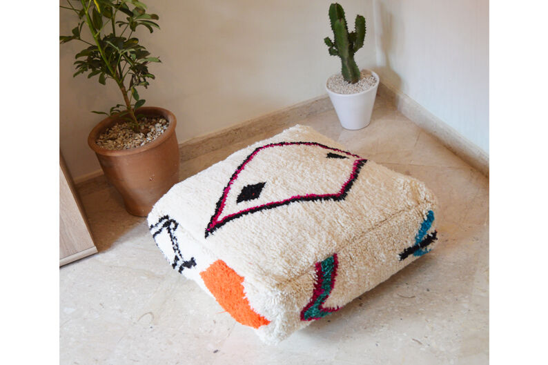 Pouf tapis marocain azilal