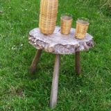 Rattan bottle and glasses