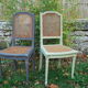 Duo de chaises vintage patiné