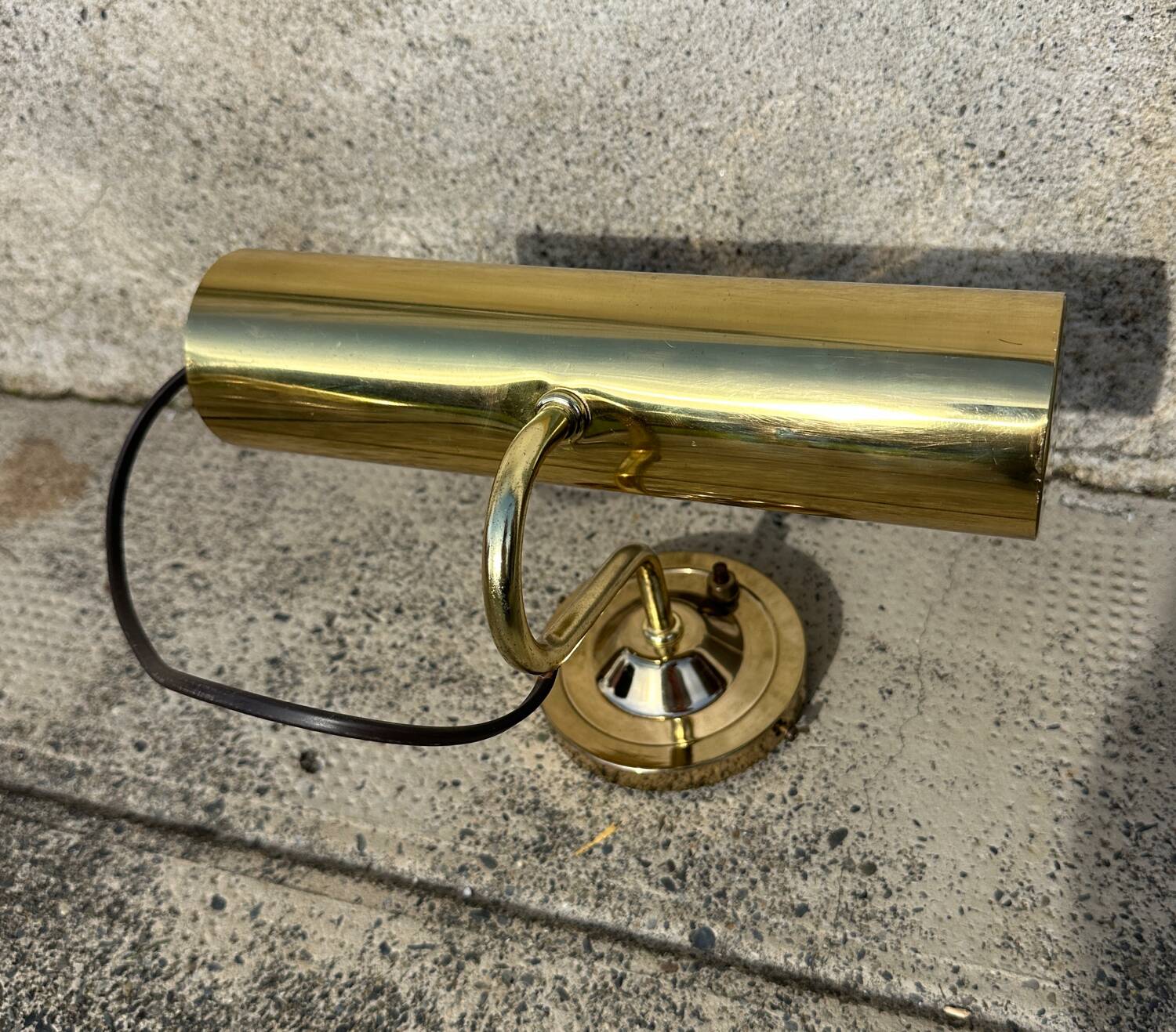 Pair of antique brass desk lamps, desk sconces.