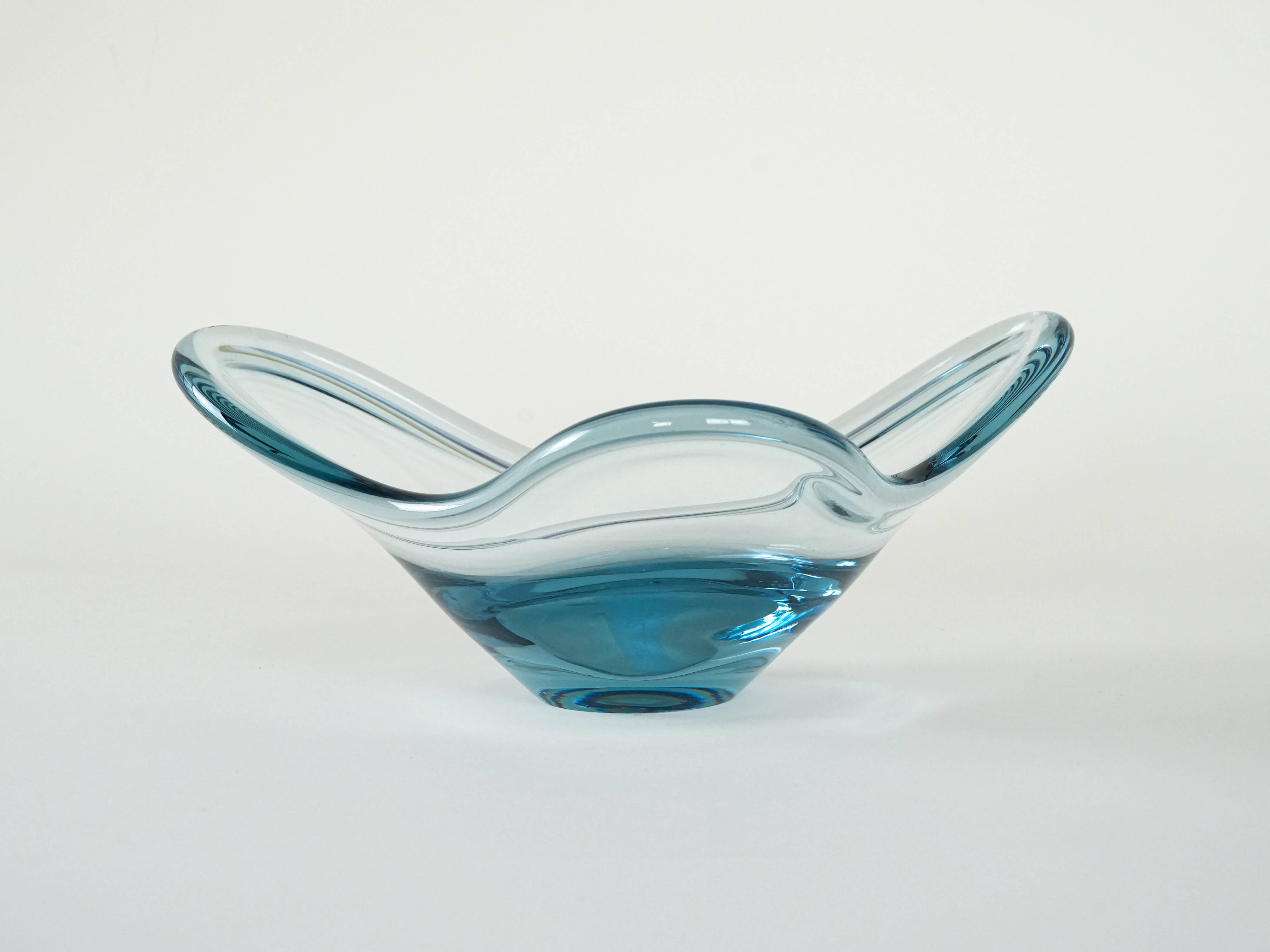 Glass platter, Danish design, 1960s, manufacturer: Holmegaard