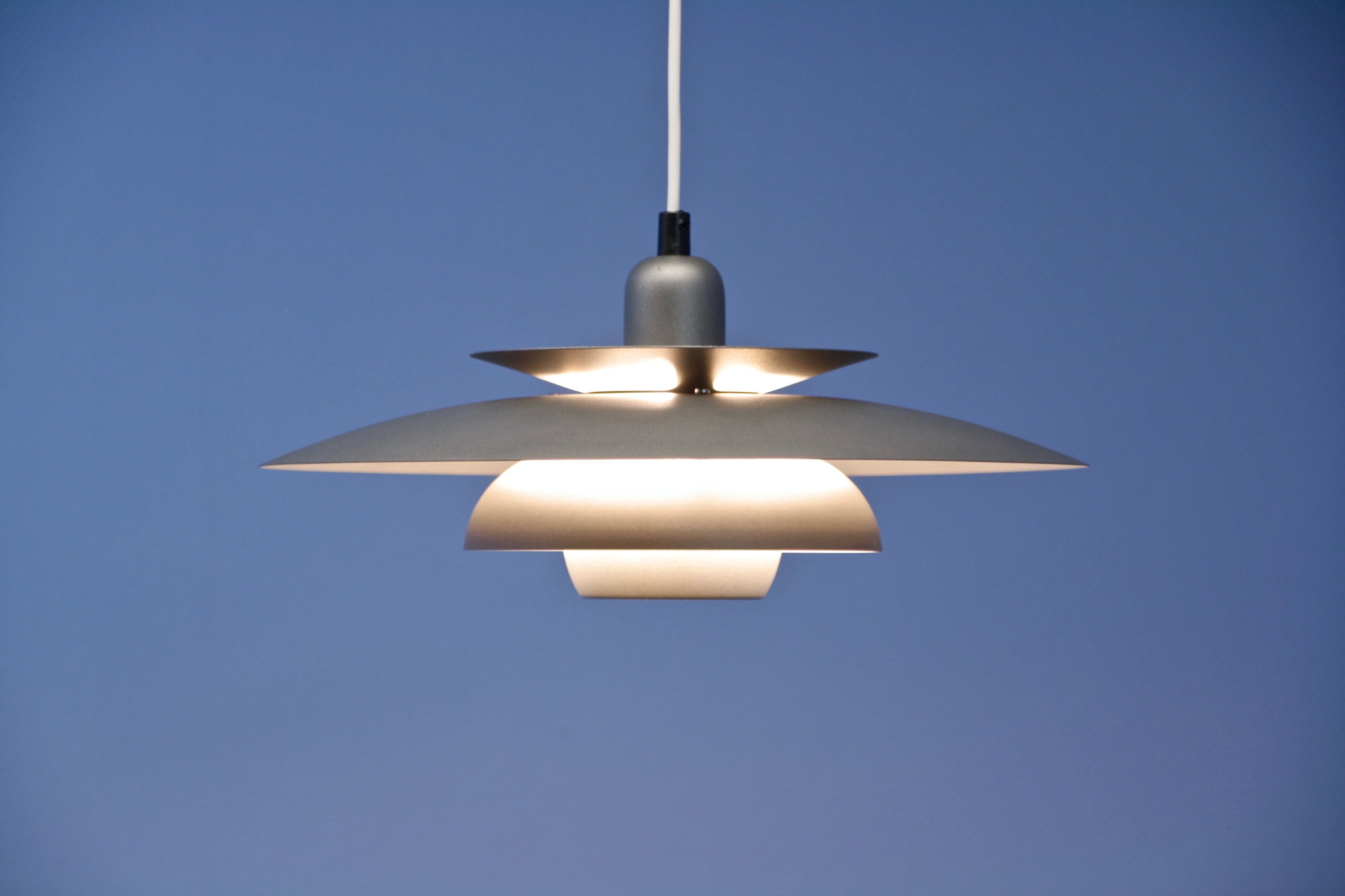 Danish hanging lamp in dark grey, 1970s