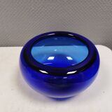 Blue PROVENCE bowl designed by Per Lütken for Holmegaard Glassworks 1955 Denmark