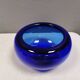 Blue PROVENCE bowl designed by Per Lütken for Holmegaard Glassworks 1955 Denmark
