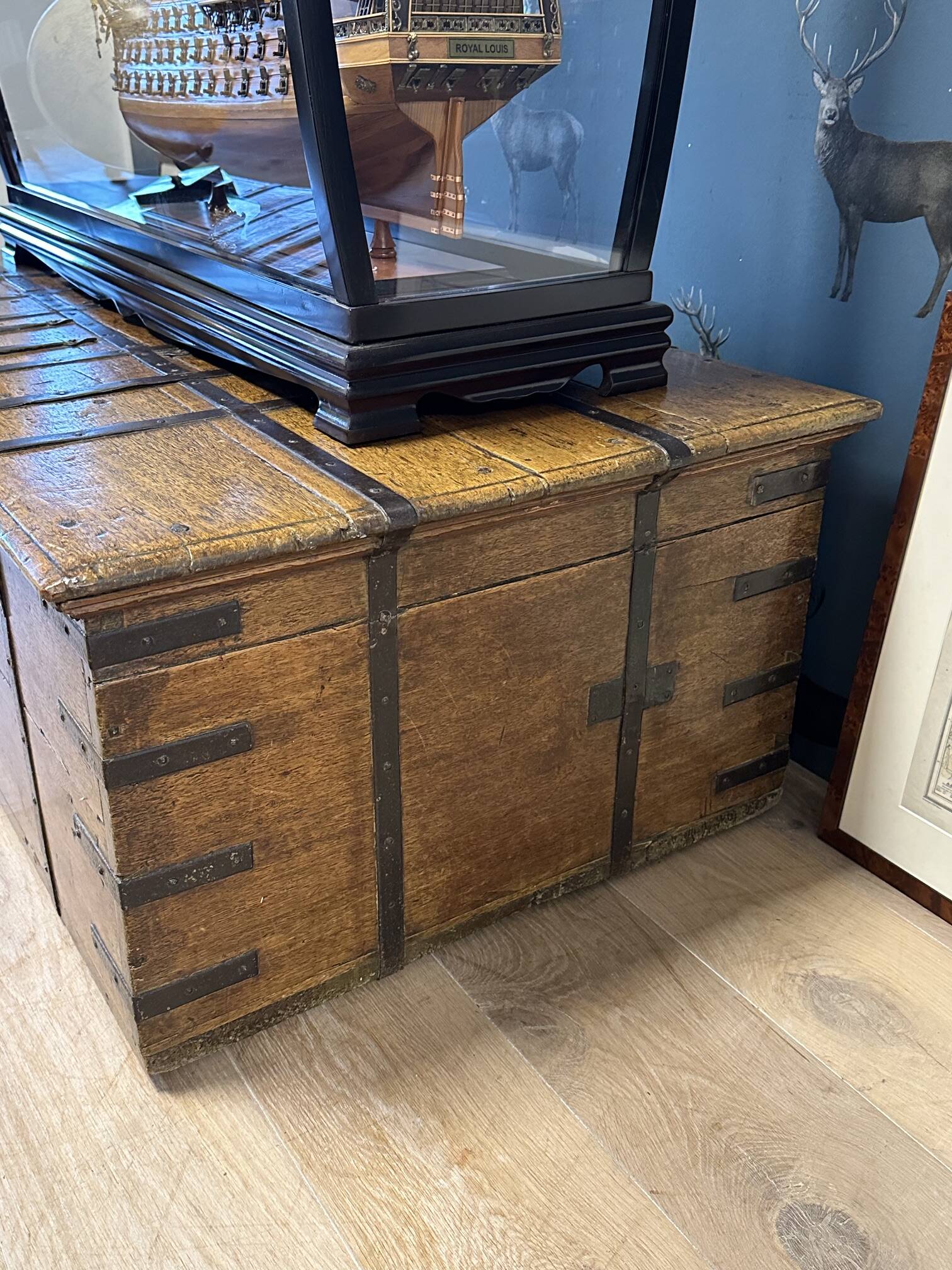 weathered antique teak chest / coffeetable