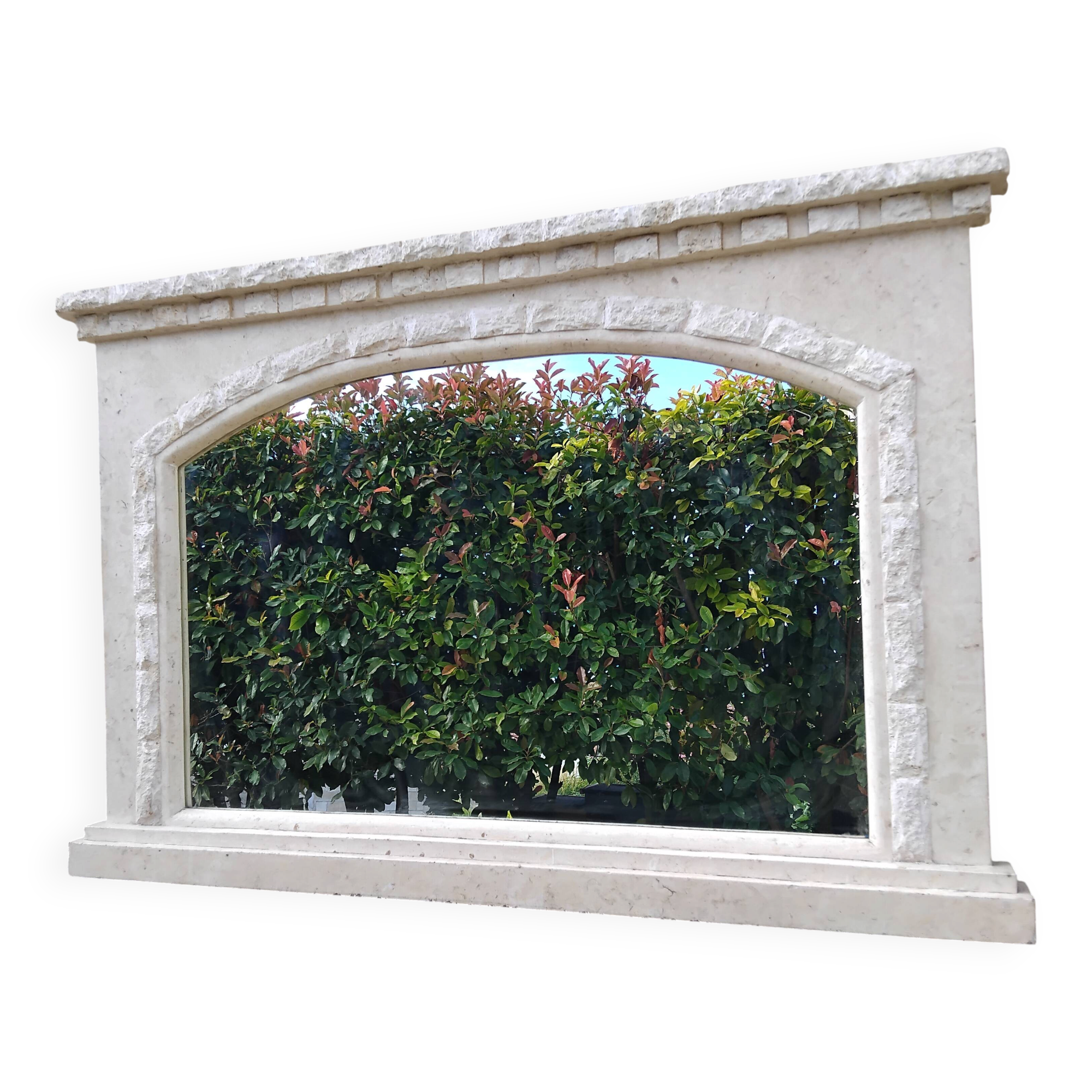 Large vintage stone mirror