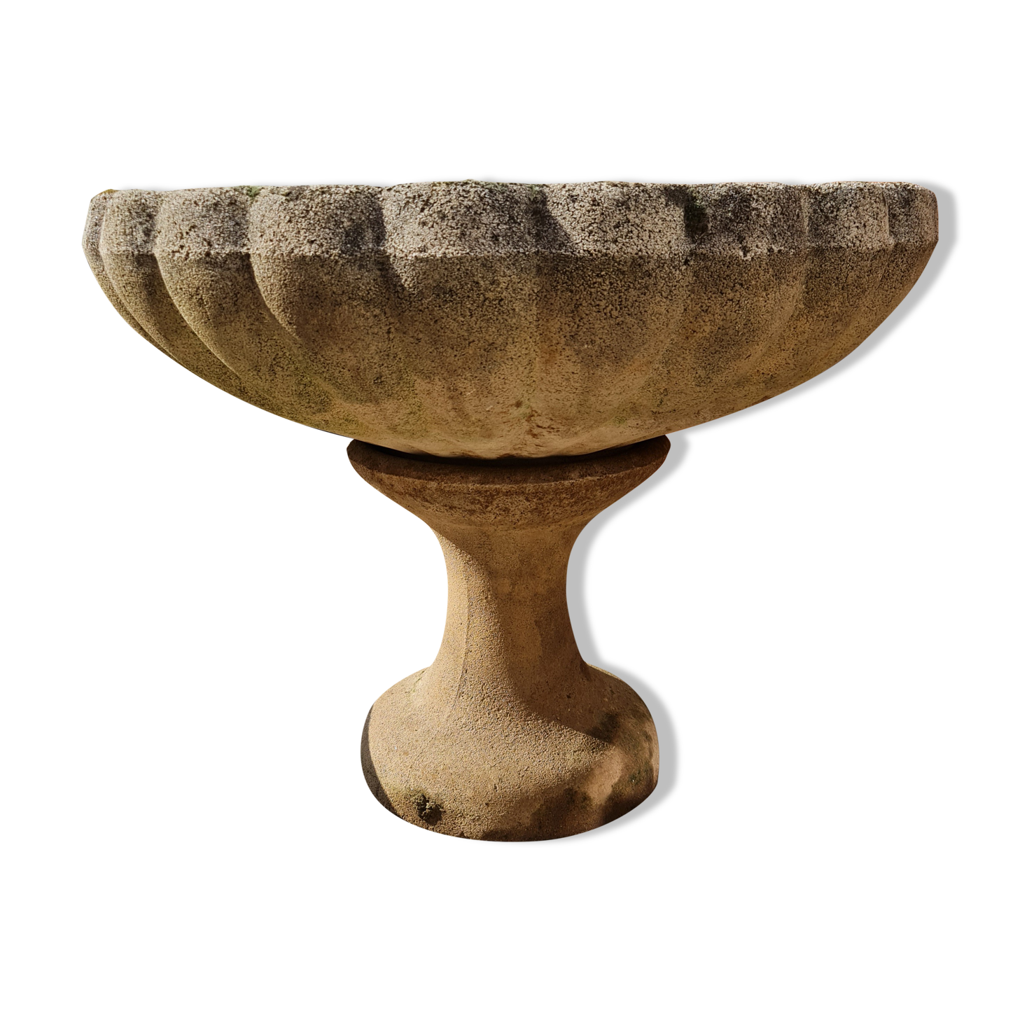 Old large basin concrete garden decoration