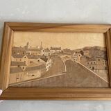 Wood marquetry table