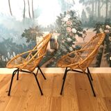 Pair of rattan armchairs by Rohe Noordwolde, 1960s, Netherlands