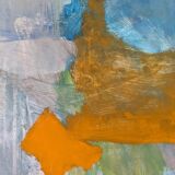 Contemporary "Summer Abstraction" Abstract Seascape by British Artist Ian Mood, Framed Oil Painting