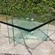 Low table design in tempered glass