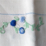 Nappe en lin brodée main