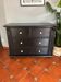 Commode vintage noir en pin peinte à la main