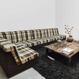Canapé lounge modulaire vintage à motif à carreaux