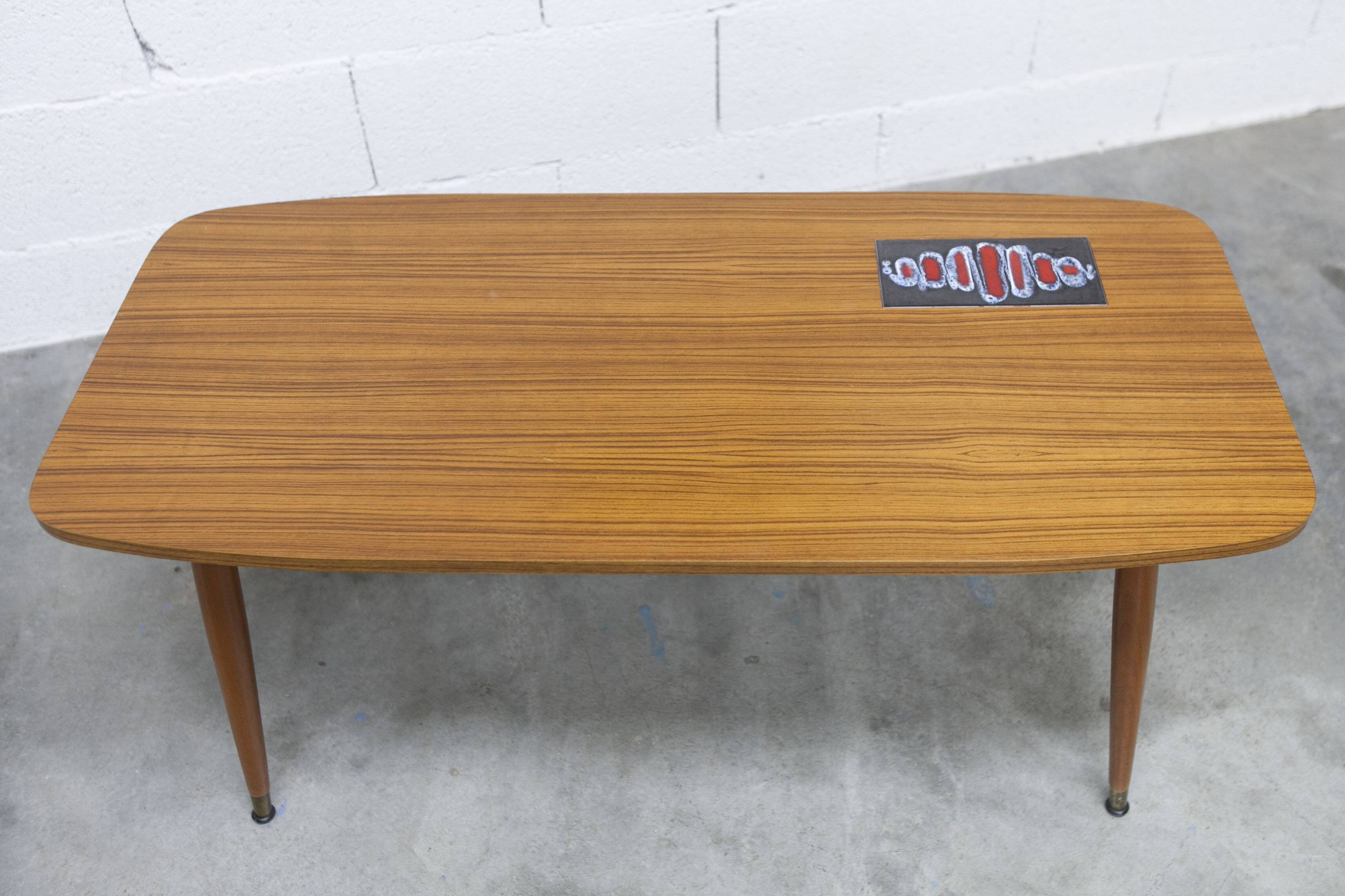 Nordic coffee table 1960 teak ceramic