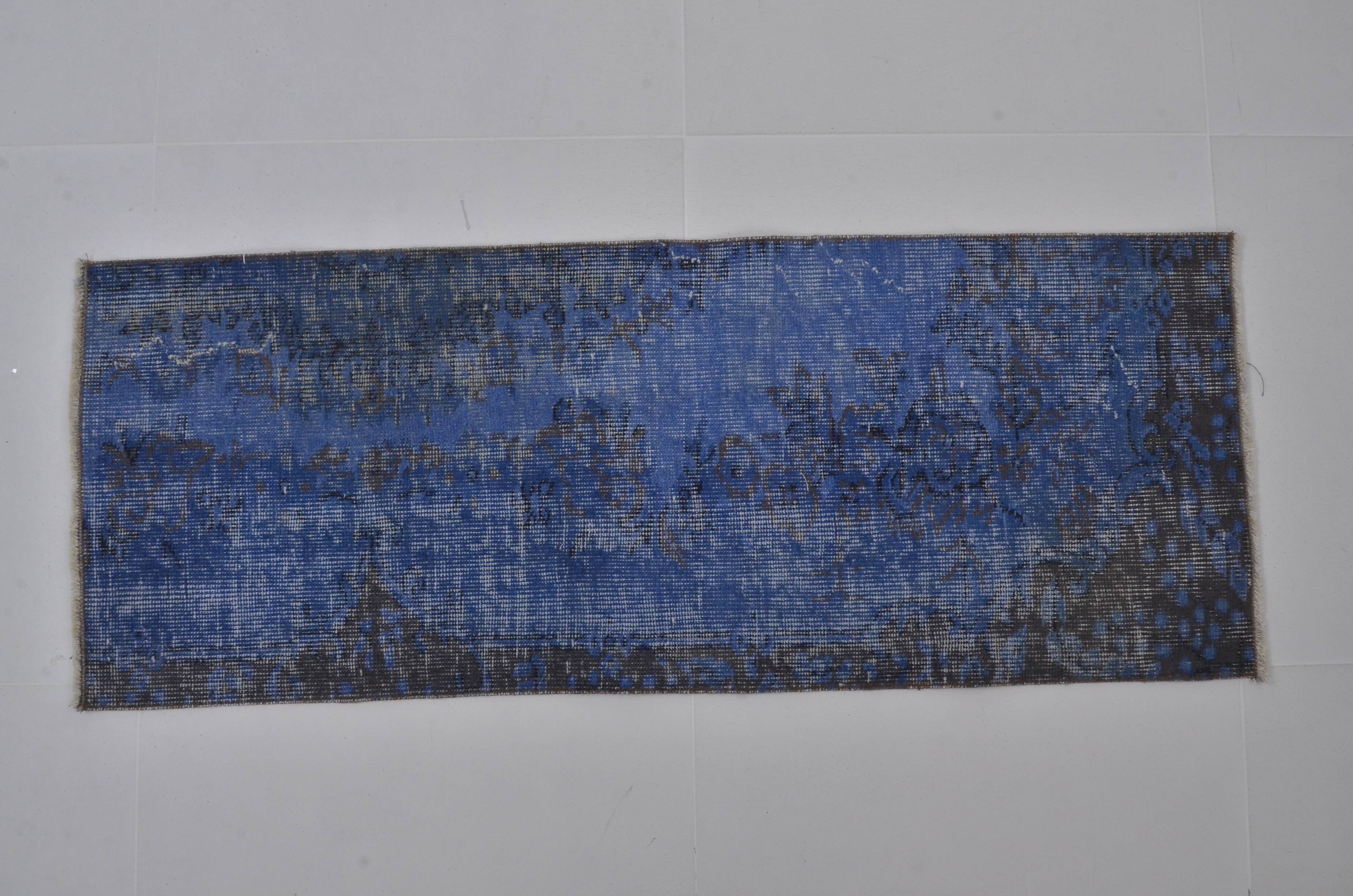 Small Blue Vintage Handknotted Rug