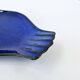 Vintage Plate Duck Foie Gras Blue Stoneware from Berry, France 25.5x15cm
