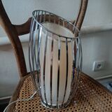 Chromed metal lamp with cylinders