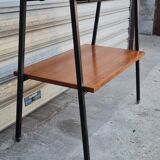 Teak and metal side table