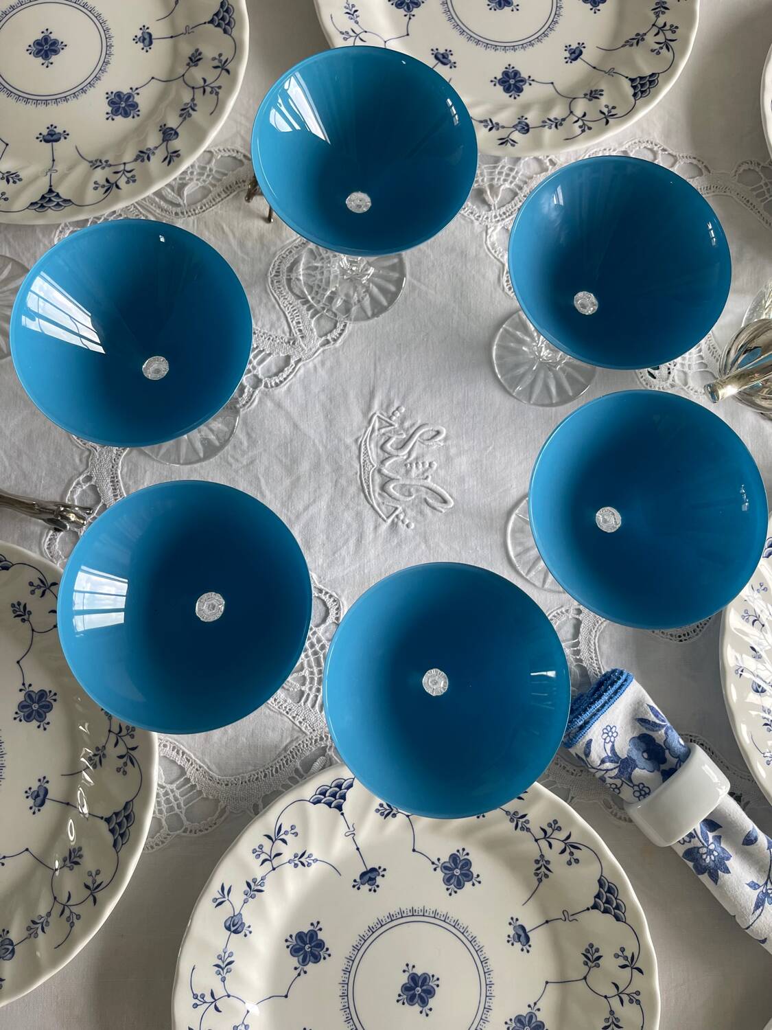 6 crystal cocktail glasses