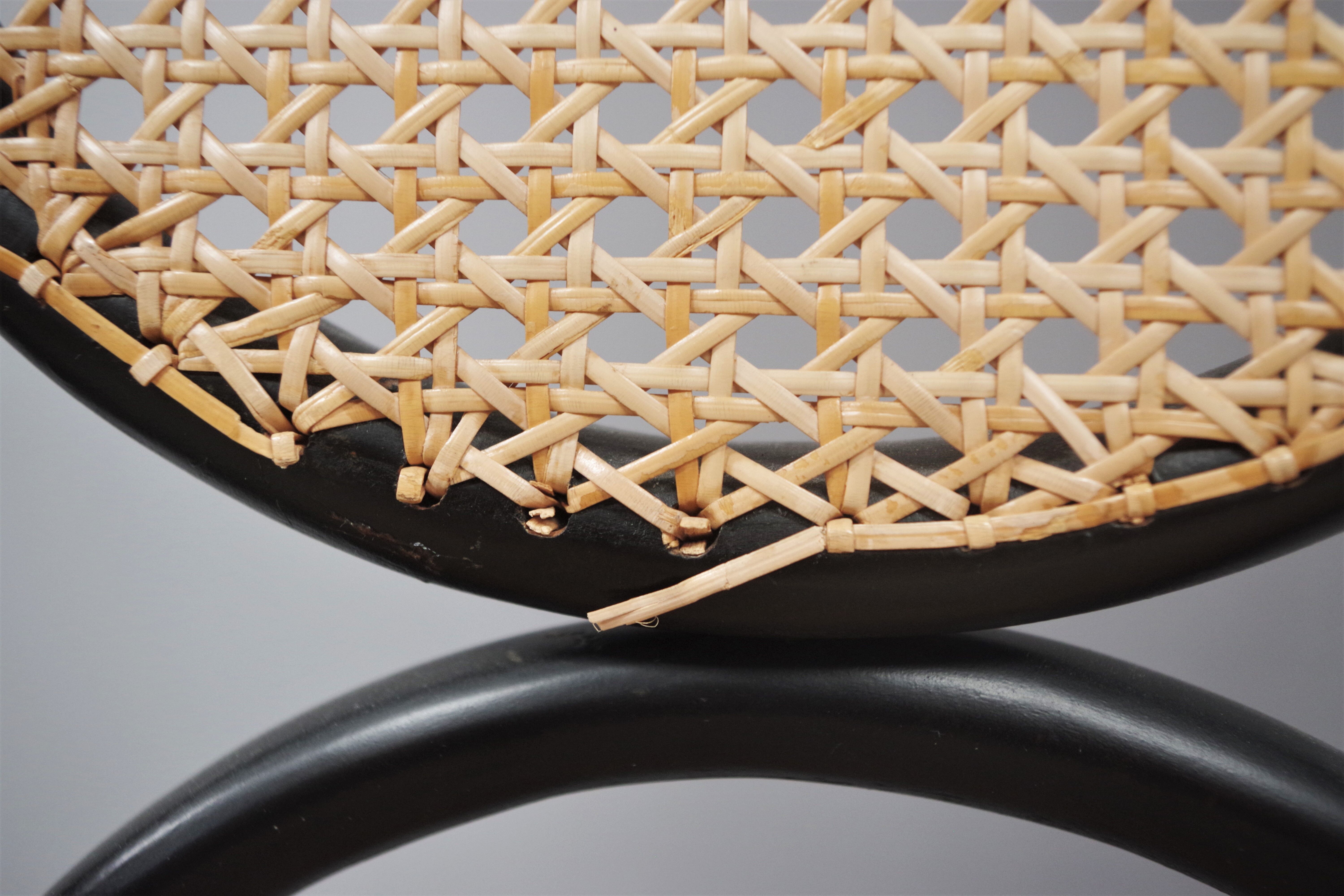 Chairs in bent beech and vienna straw, 1980